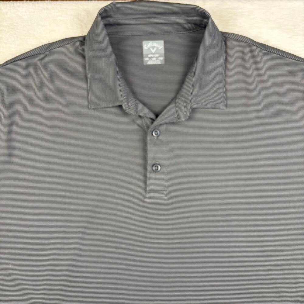 Callaway Opti-Dri Golf Polo Shirt Men’s XXL Gray Micro Stripe Stretch
